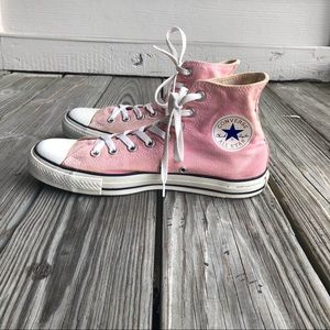 Pink high top converse sneakers